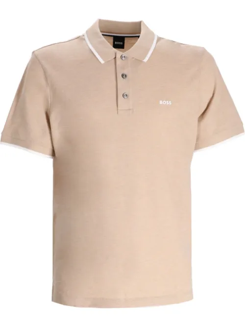 Polo à logo imprimé - BOSS - Modalova