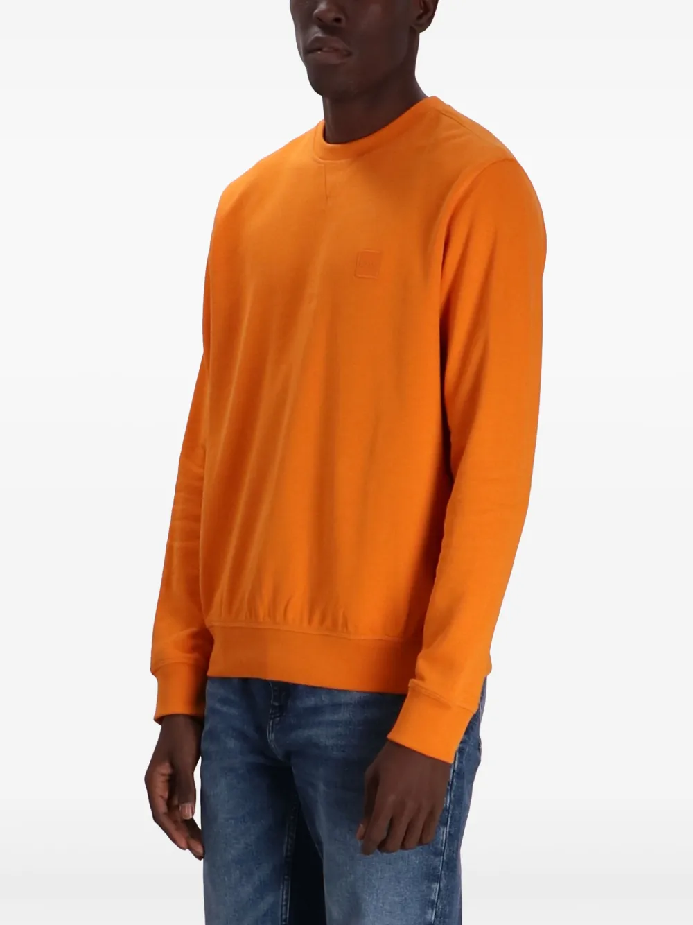 Shop Hugo Boss Cotton Sweatshirt In Orange