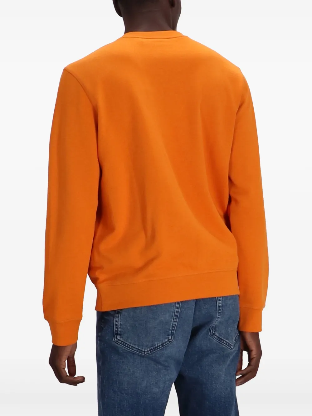 Shop Hugo Boss Cotton Sweatshirt In Orange