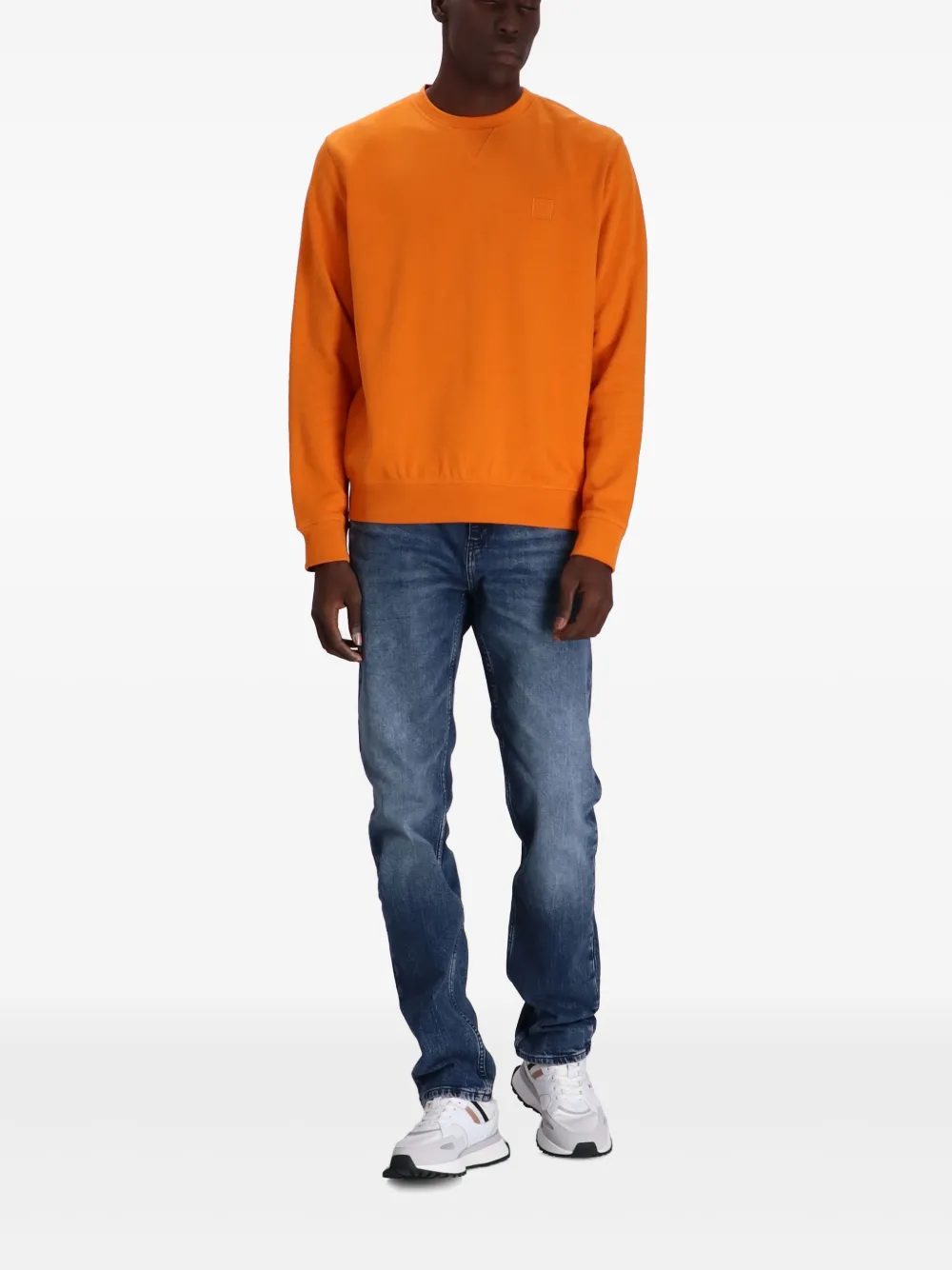 BOSS Katoenen sweater - Oranje