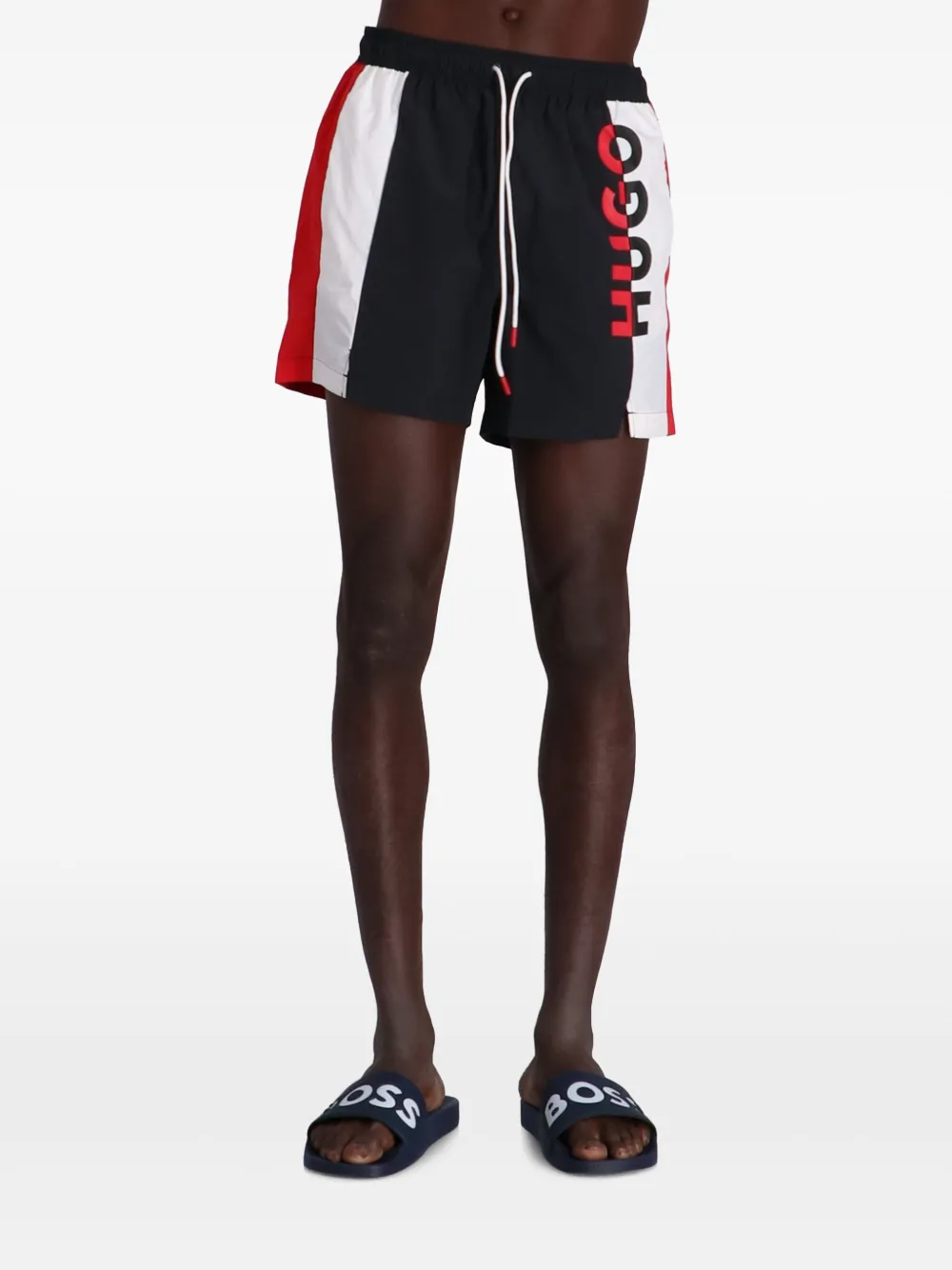 Shop Hugo Boss Suna Swims Shorts In Black