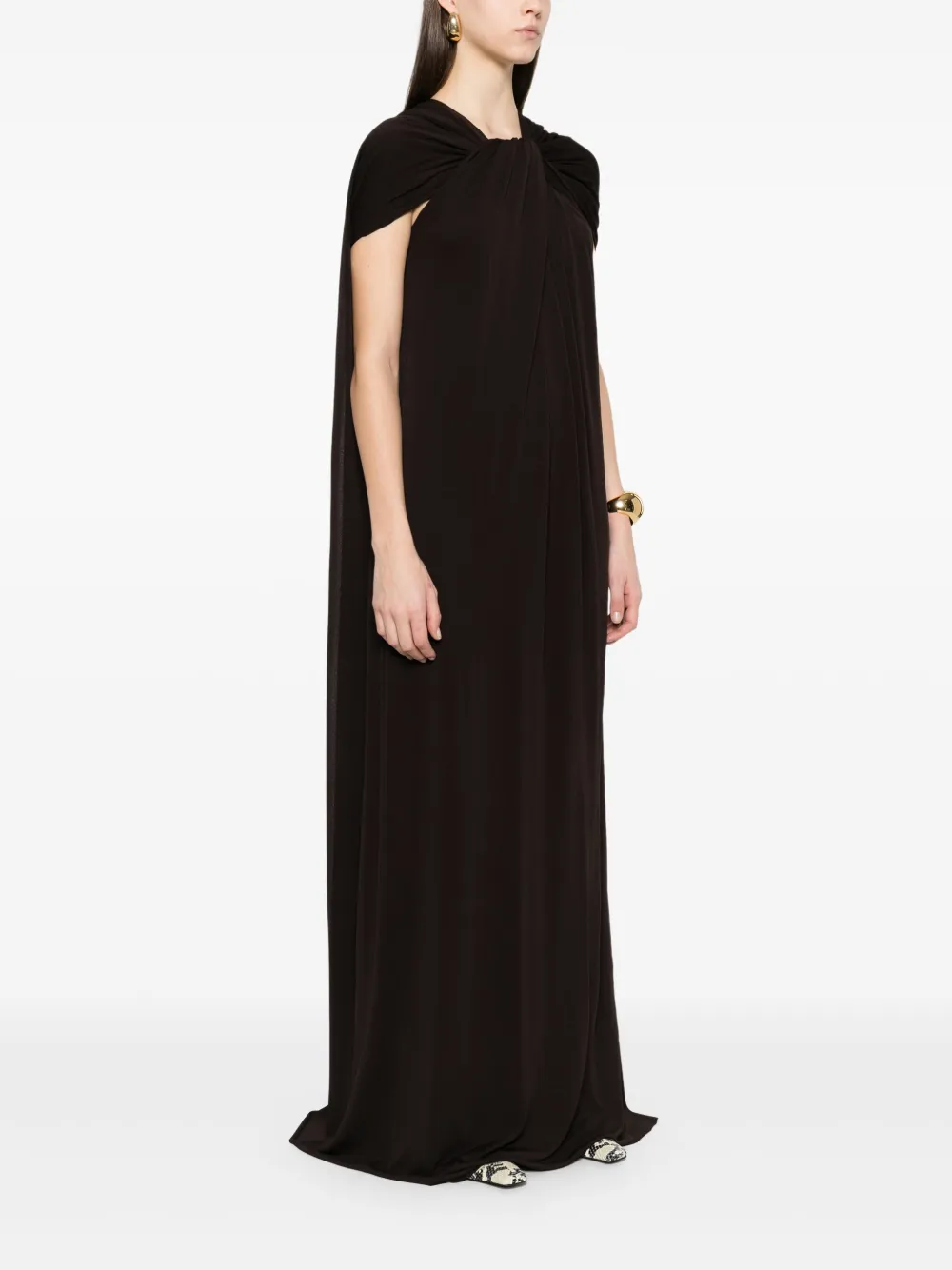 Jil Sander Jersey maxi-jurk Bruin