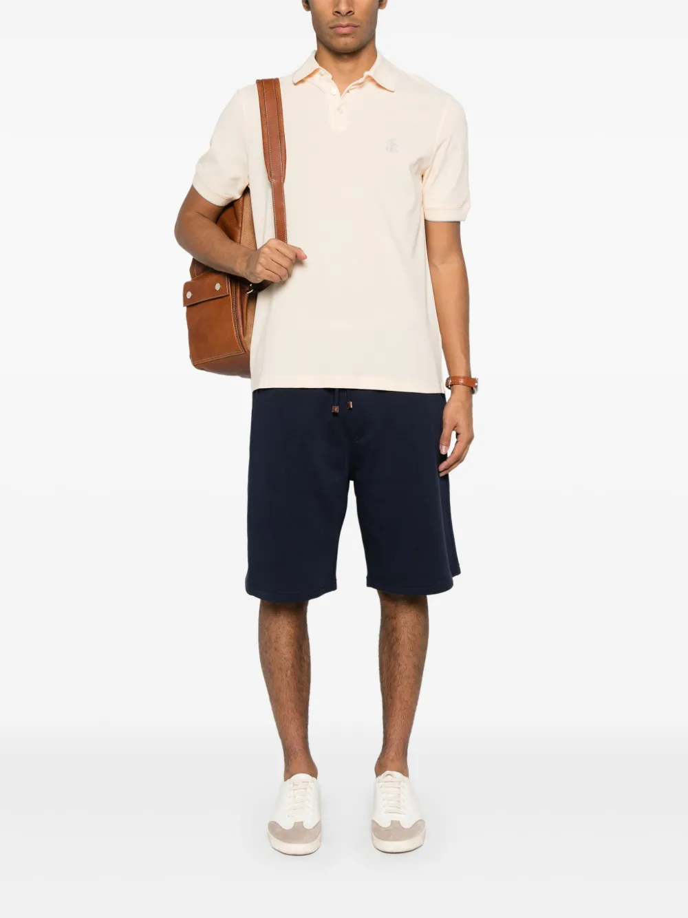 Brunello Cucinelli contrasting-trim track shorts - Blauw