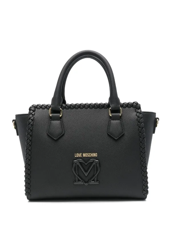 MOSCHINO インポートブラック パーティーバック、コスメバック Love Moschino Small Black Bag Moschino Braided Tote Bag Black
