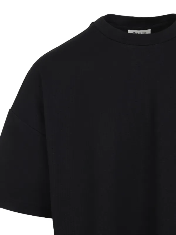 【Fear of God】ウール 半袖 Tシャツ（ブラック） Fear Of God drop-shoulder T-shirt | Black | FARFETCH