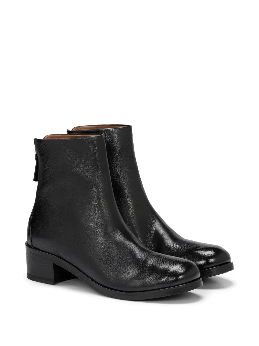 Marsèll block-heel ankle leather boots Black