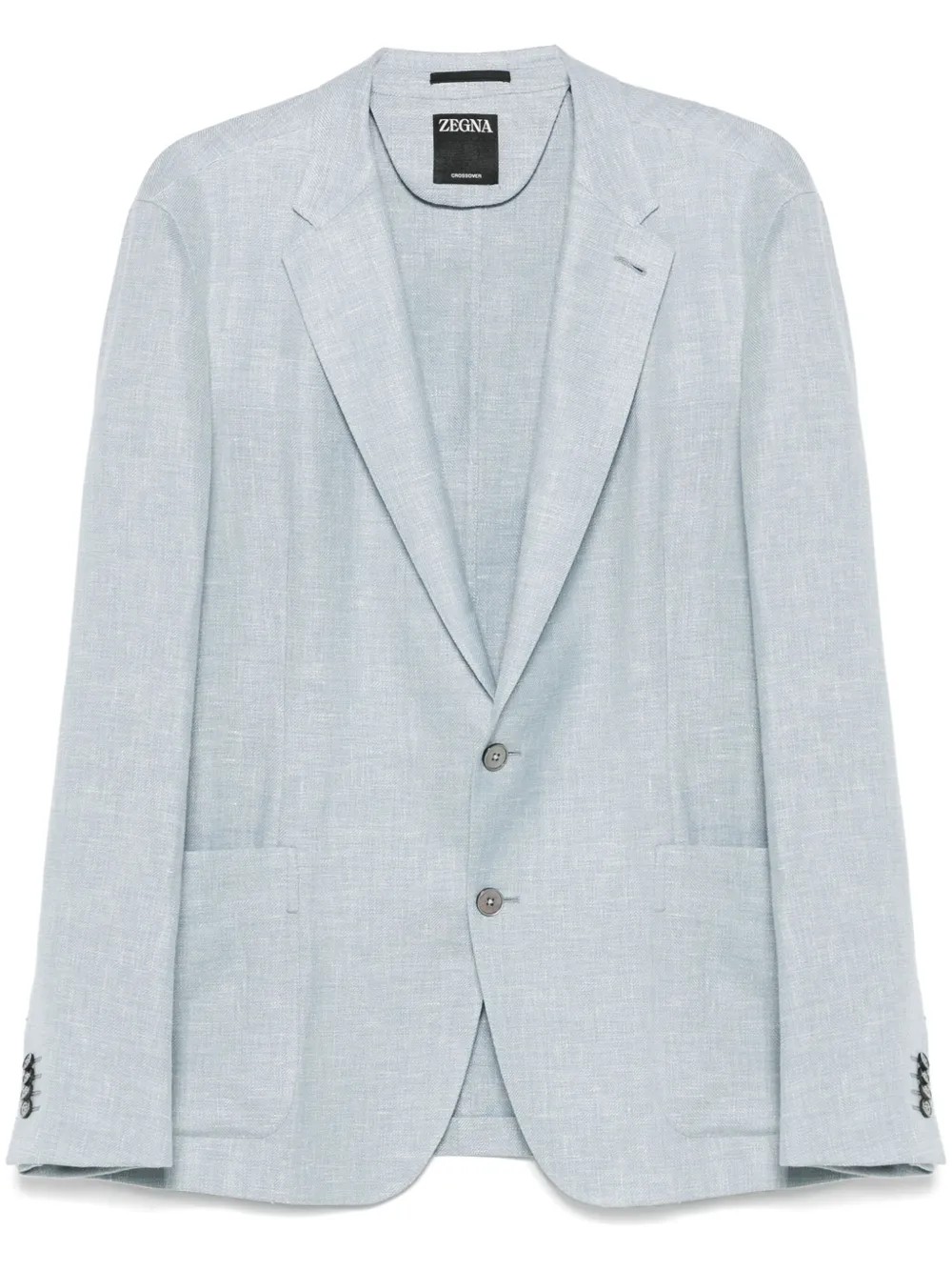 Zegna Blazer met slub textuur Blauw