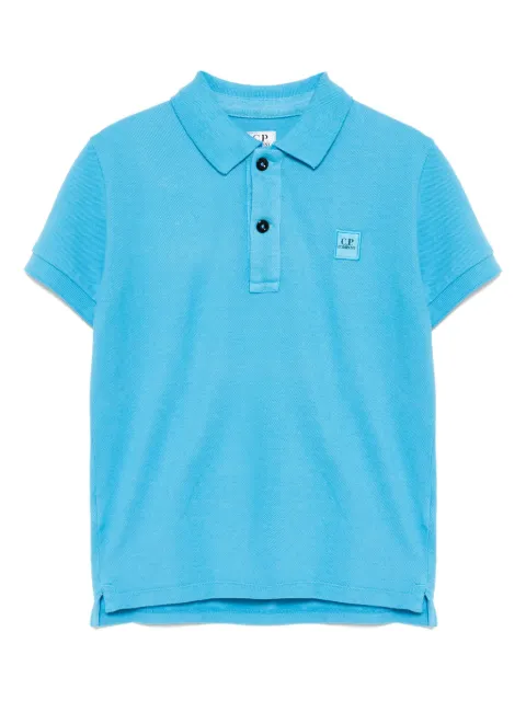 C.P. Company Kids Camisa polo com logo bordado