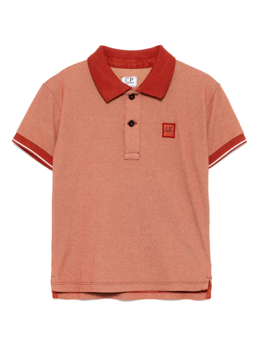 C.P. Company Kids Poloshirt met logopatch Bruin