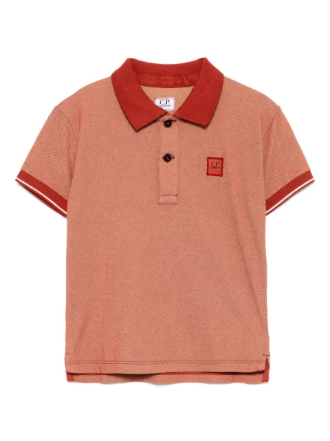 C.P. Company Kids Camisa polo com patch de logo