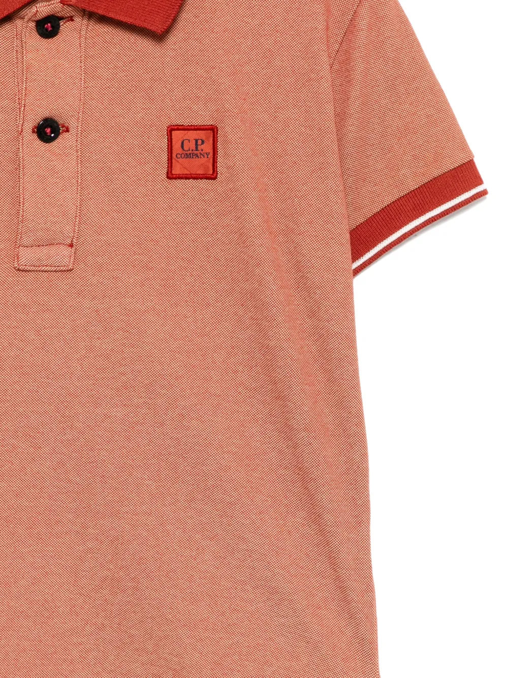 C.P. Company Kids Poloshirt met logopatch Bruin
