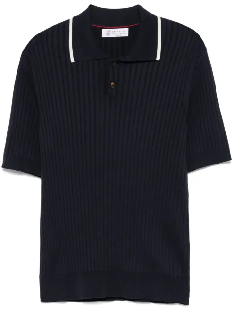 Brunello Cucinelli ribbed-knit polo shirt