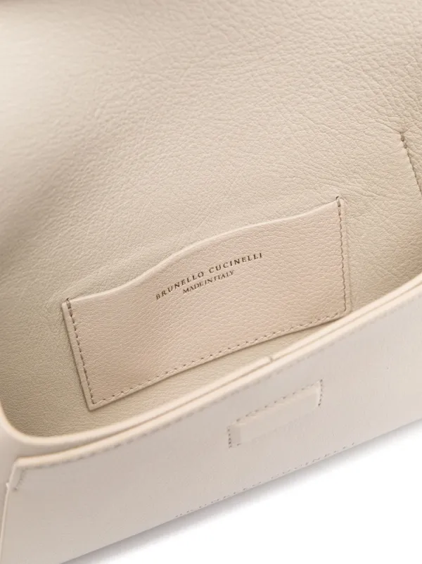 関税込/BRUNELLO CUCINELLIモニーレ付き BC Duo クラッチバッグ Calfskin mini BC Duo bag for Woman in Black | Brunello Cucinelli