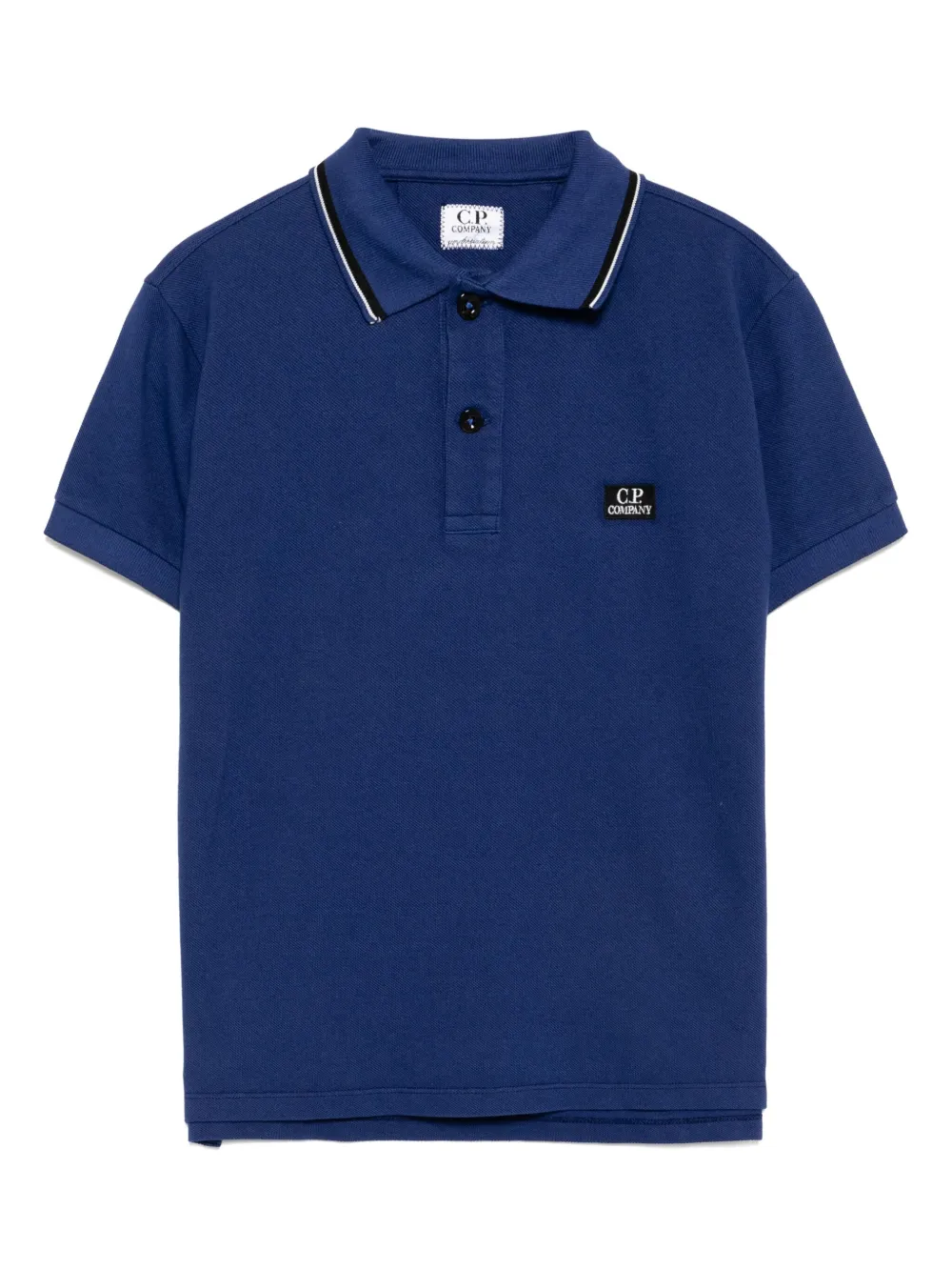 C.P. Company Kids Poloshirt met geborduurd logo Blauw