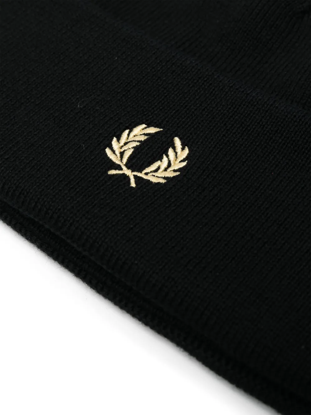 Fred Perry Kids logo-embroidered beanie hat - Zwart