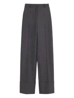 Miu Miu Checked Palazzo Trousers | Grey | FARFETCH