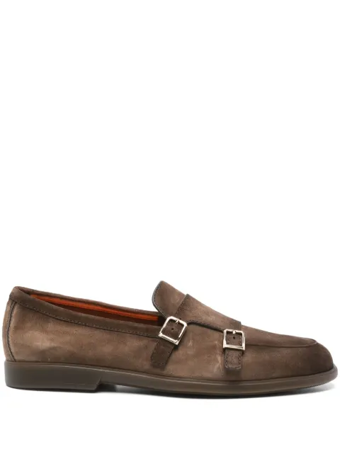 Santoni suede monk shoes