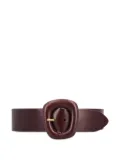 Saint Laurent sculpted-buckle leather belt - Red