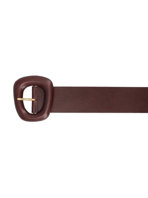 Saint Laurent sculpted-buckle Leather Belt | Red | FARFETCH display picture 2