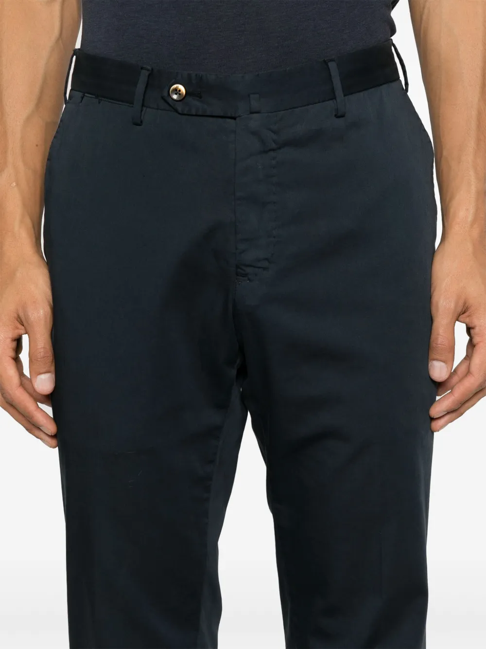 PT Torino Chino met toelopende pijpen Blauw