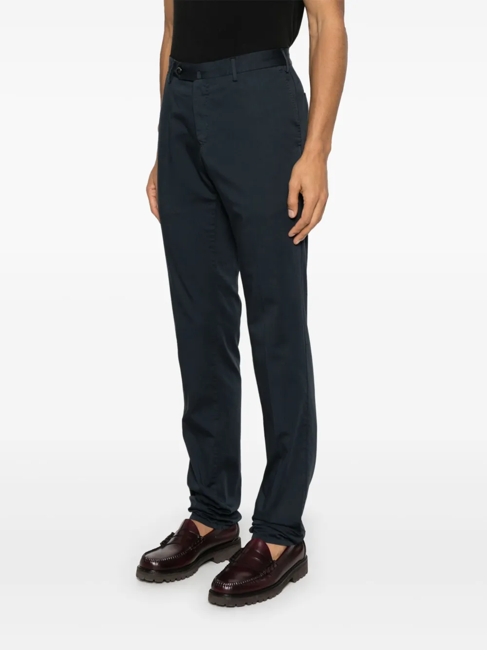 PT Torino Chino met toelopende pijpen Blauw