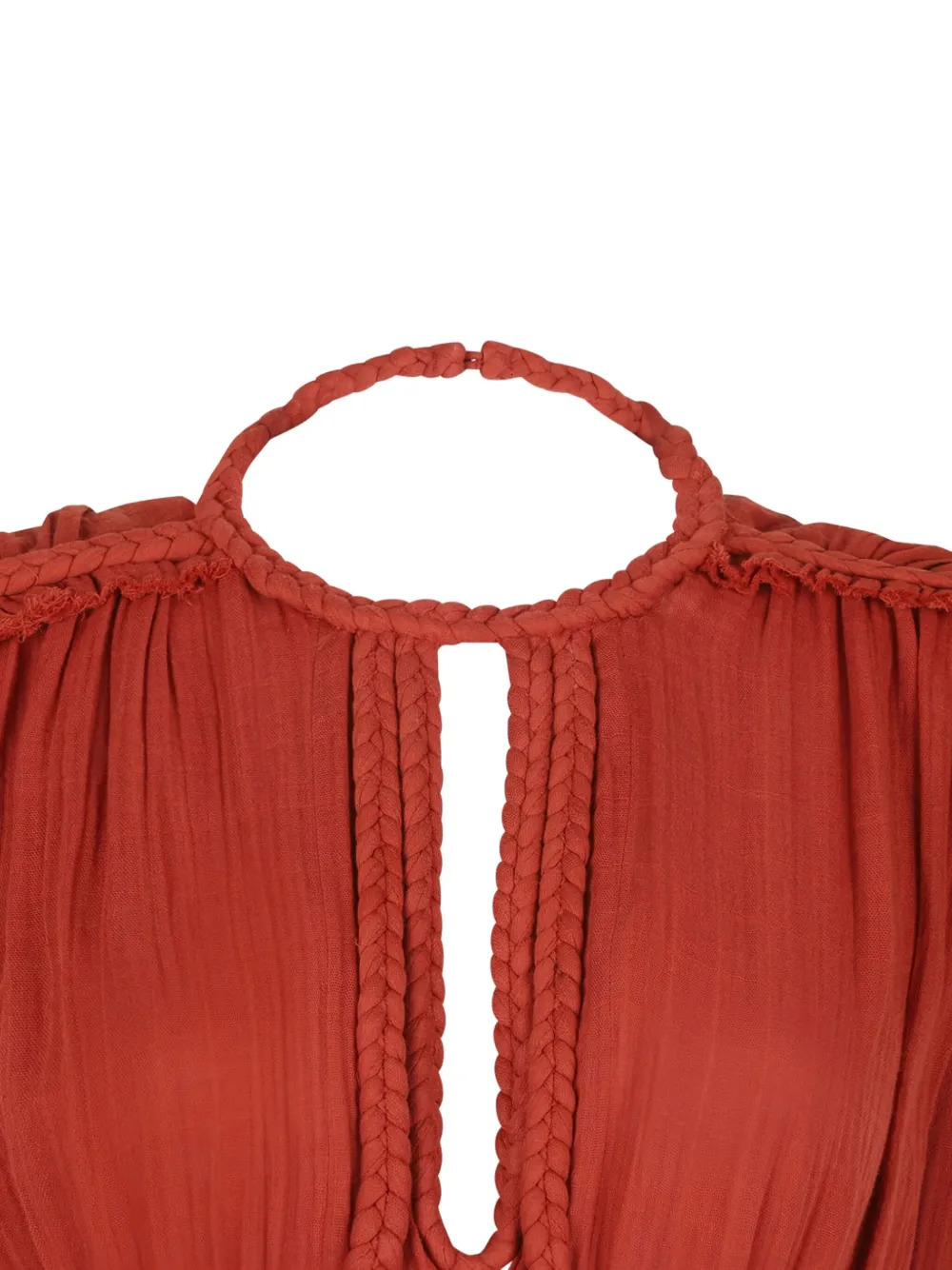 ISABEL MARANT Joya jurk met open rug en gevlochten detail Rood