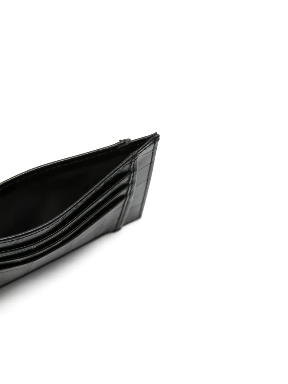 John Richmond Croc-embossed Cardholder In Schwarz