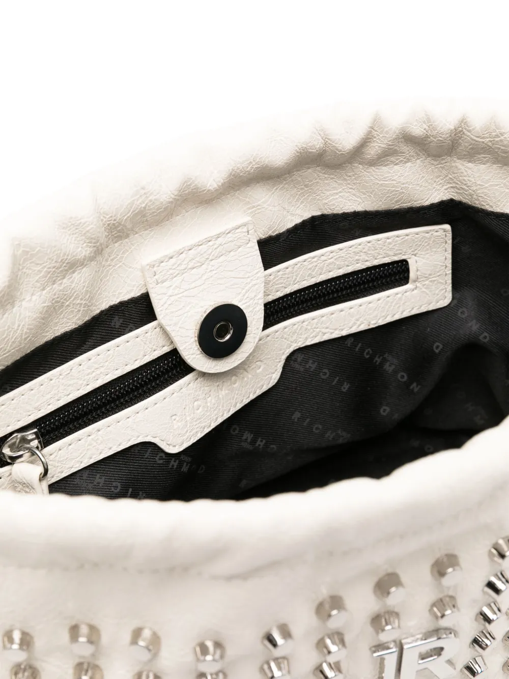 John Richmond Schoudertas met studs Wit