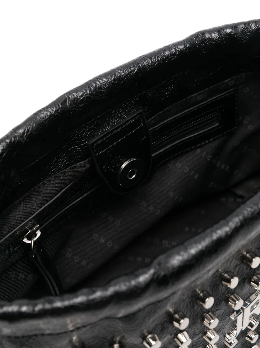 John Richmond Studded Shoulder Bag In Black