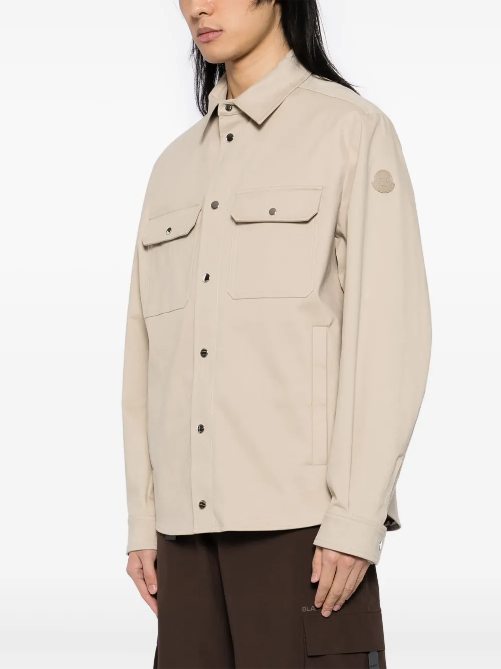 Moncler Shirtjack met dubbele zakken Beige