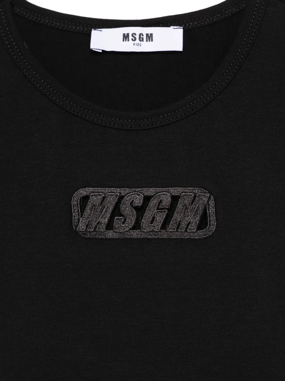 MSGM Kids Stretch-jersey T-shirt Zwart