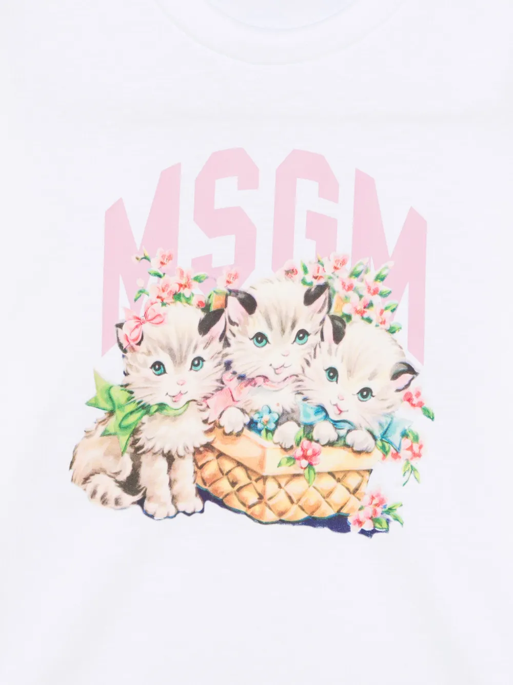 MSGM Kids T-shirt met grafische print Wit