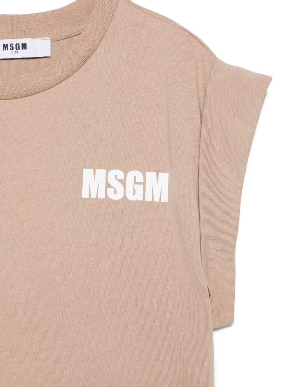 MSGM Kids Jersey T-shirt Beige