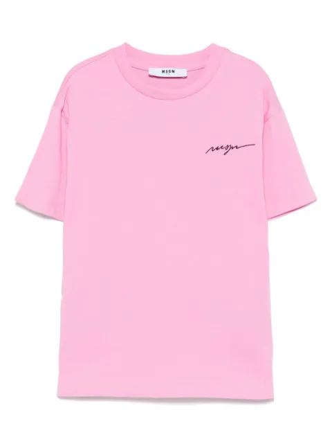 MSGM Kids logo-embroidered T-shirt    