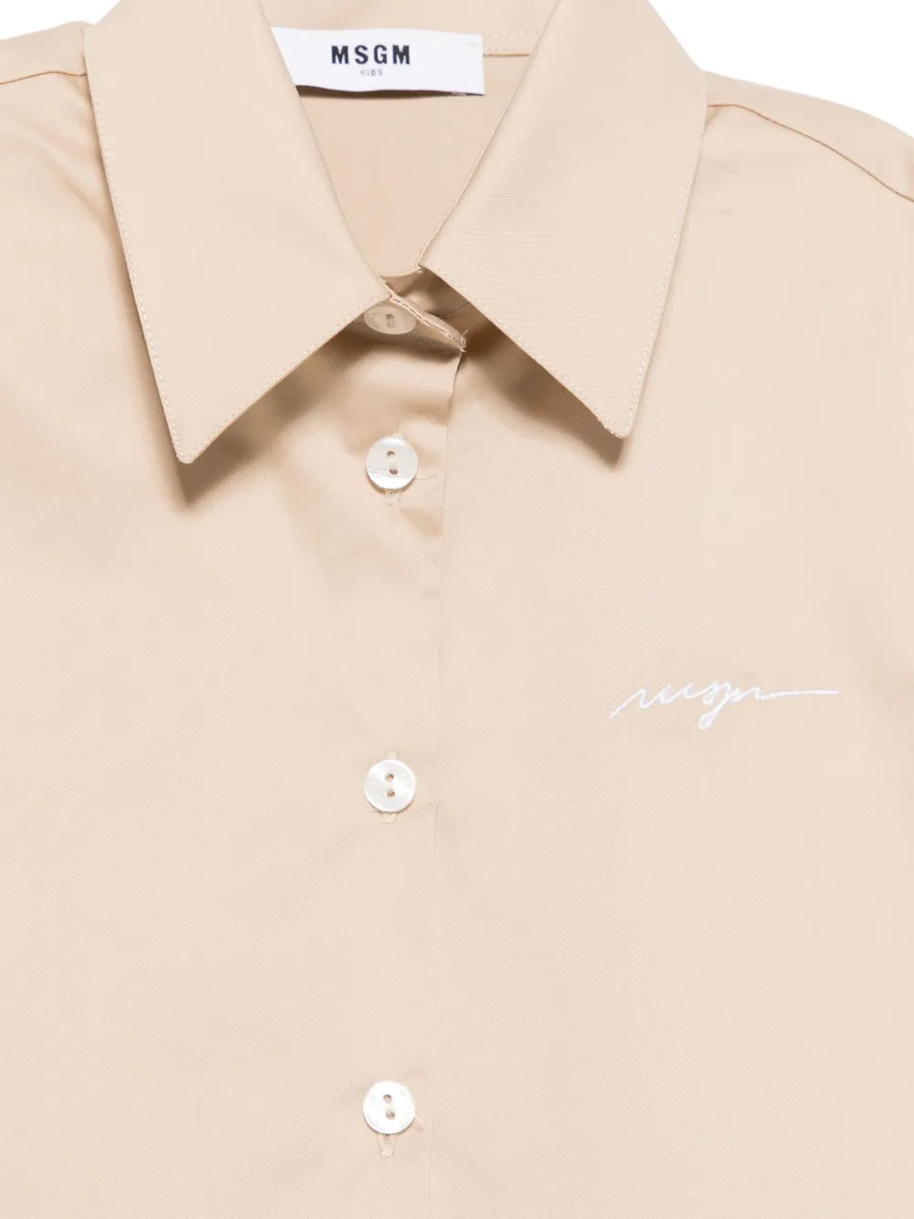 MSGM Kids Popeline shirt Beige
