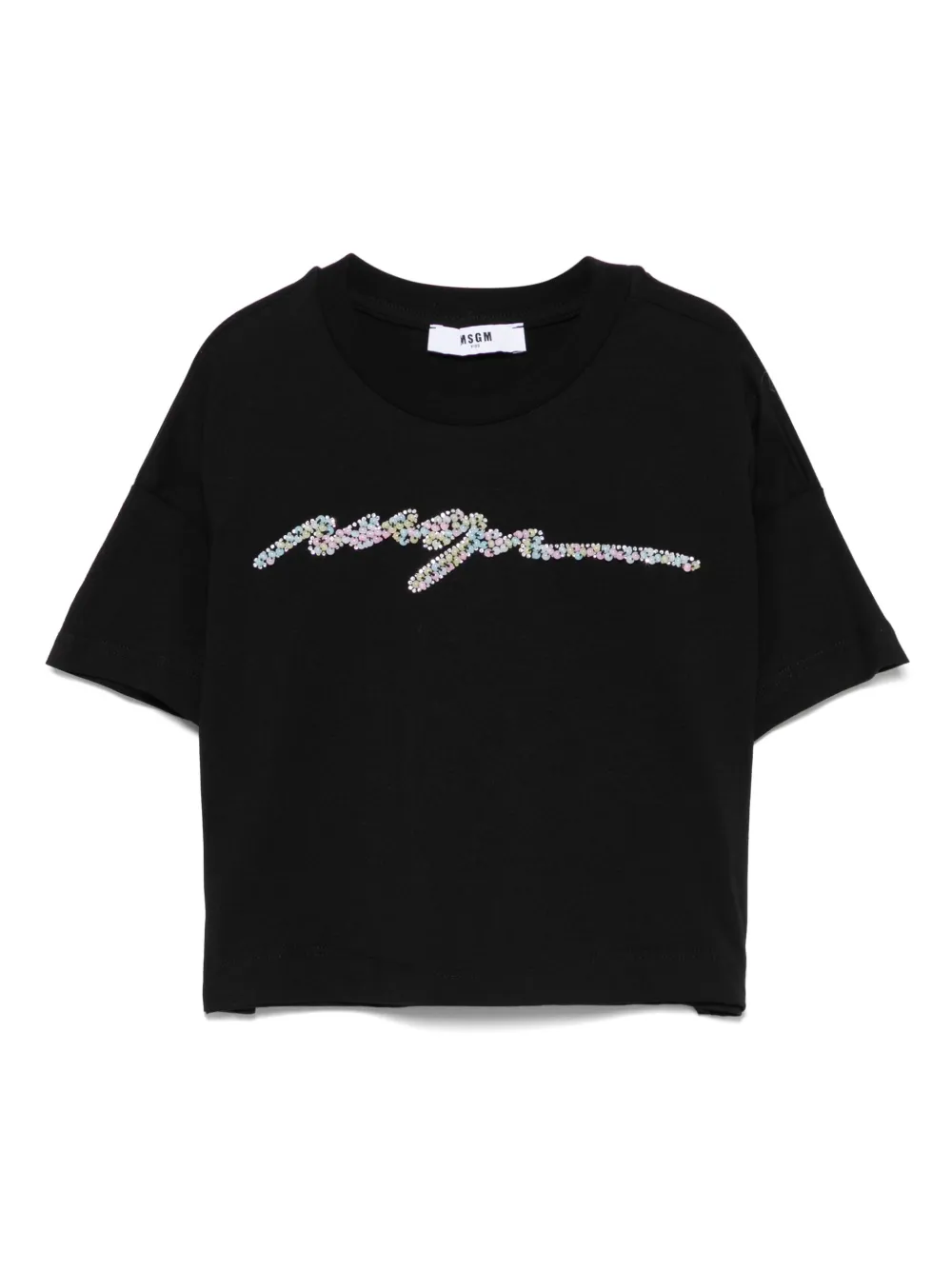 MSGM Kids T-shirt met kralenlogo Zwart