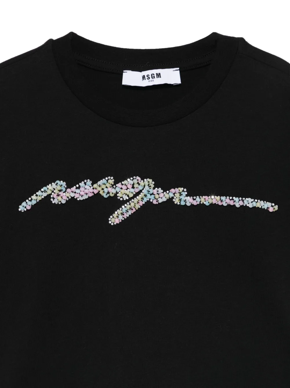 MSGM Kids T-shirt met kralenlogo Zwart