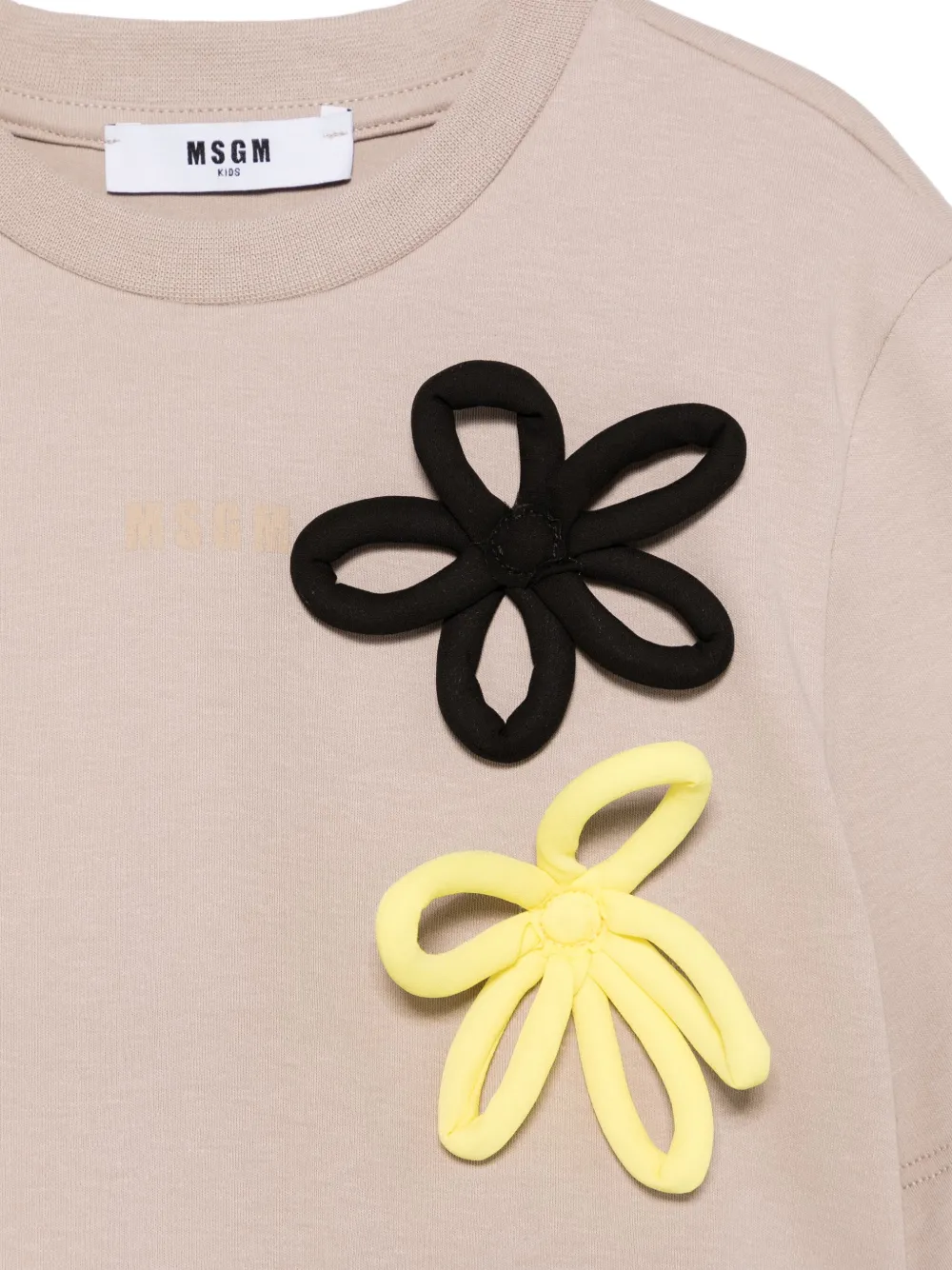 MSGM Kids Cropped T-shirt Beige