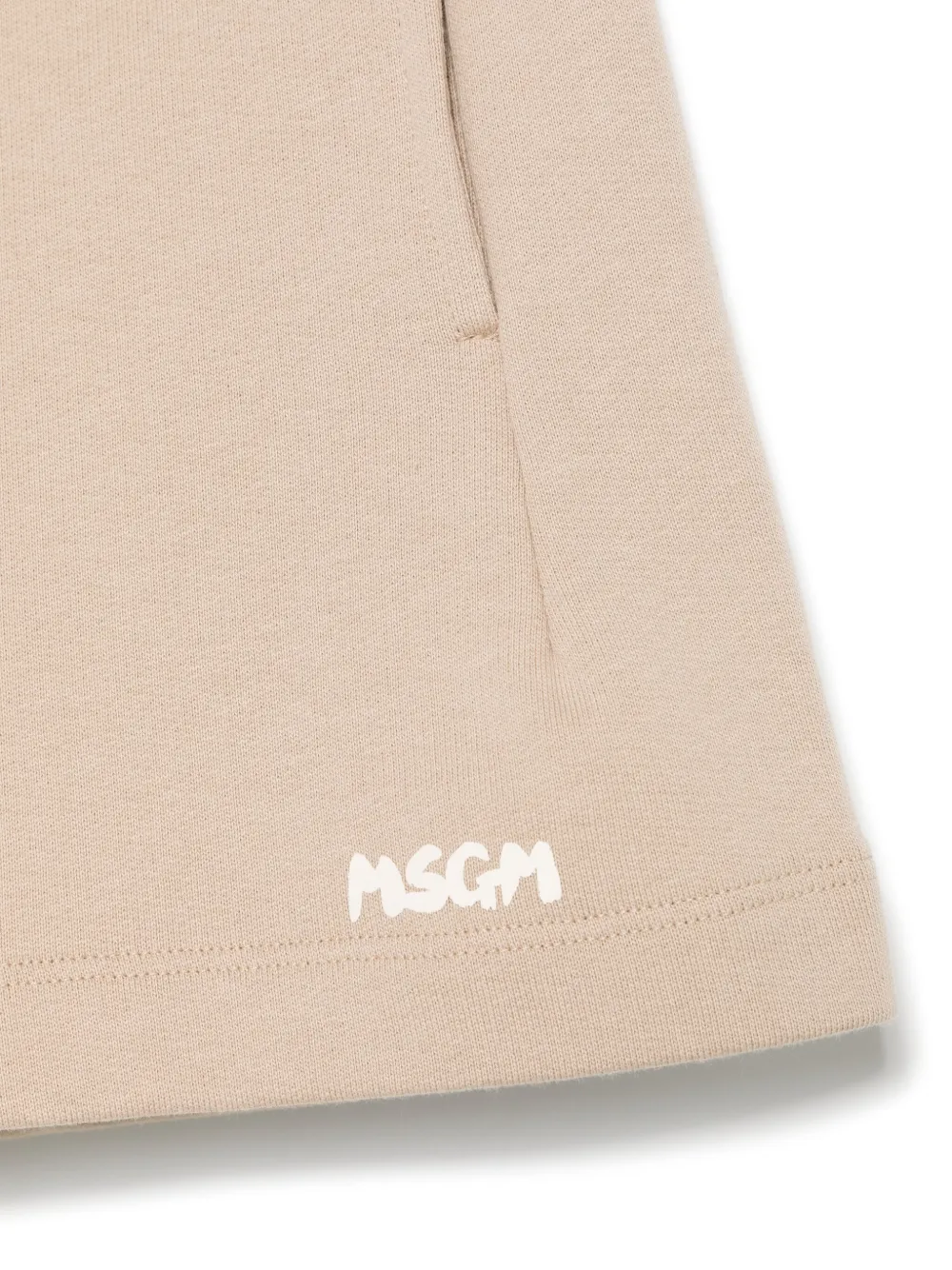 MSGM Kids Shorts met logoprint Beige