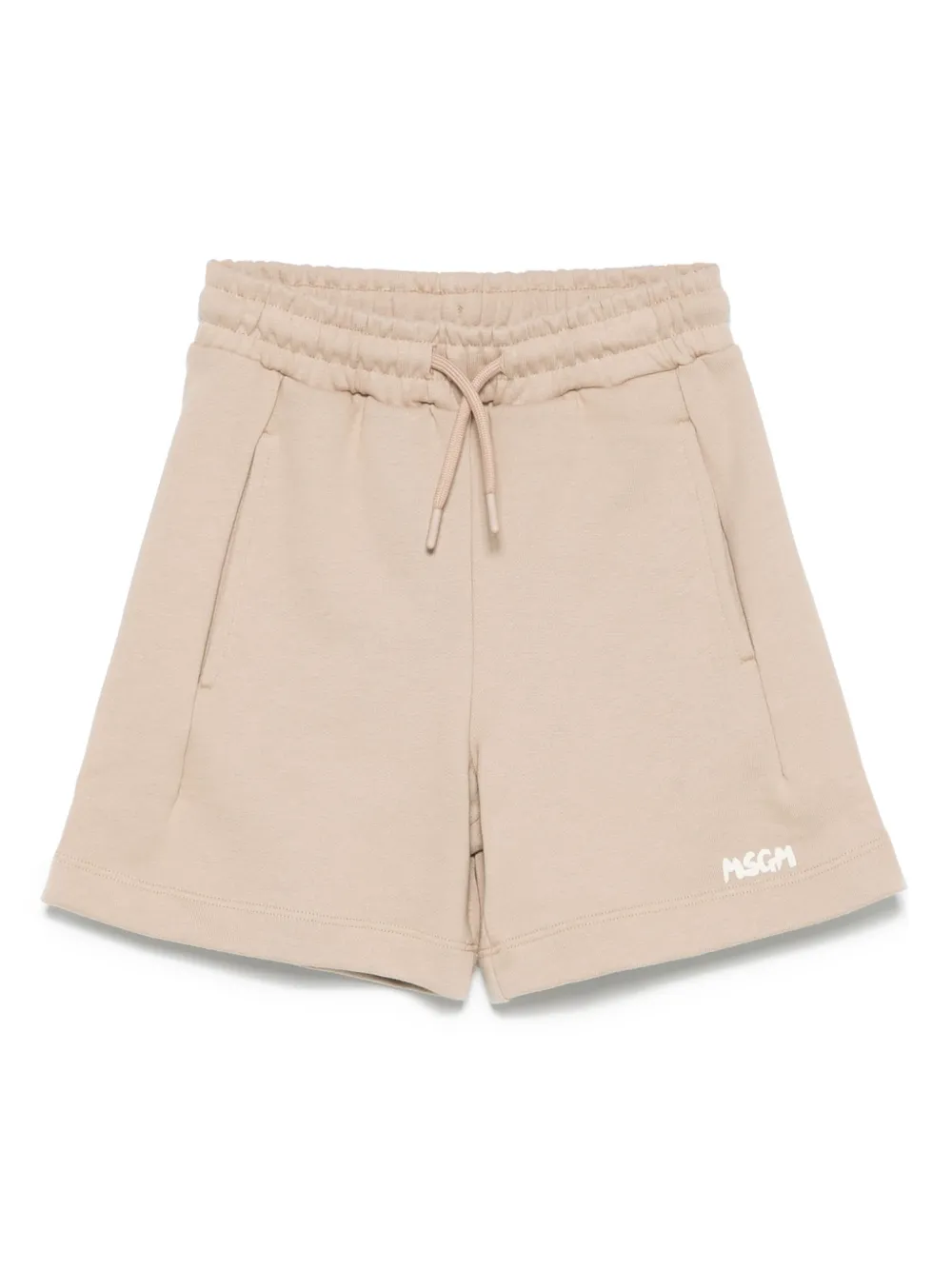 MSGM Kids Shorts met logoprint Beige