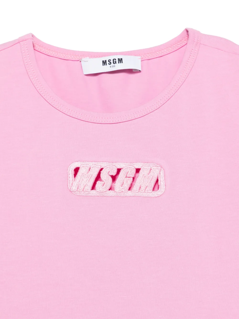 MSGM Kids T-shirt met geborduurd logo Roze