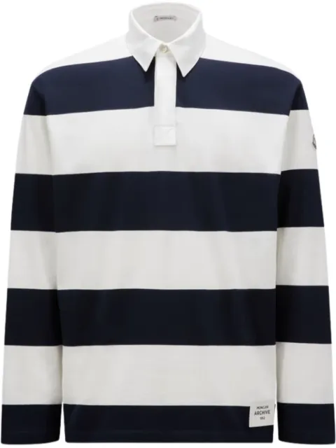 Moncler striped cotton polo shirt