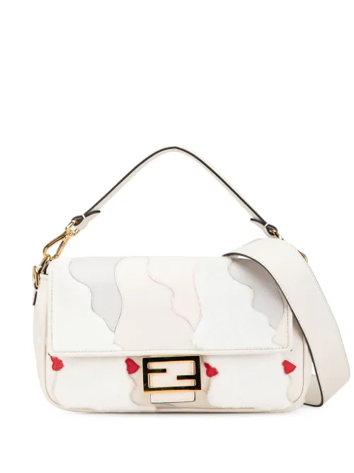 Sac à bandoulière Faces baguette en vison et daim (2010-2025) - Fendi Pre-Owned - Modalova