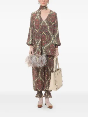 パンツ Valentino Garavani 'Voyage Imaginaire' pants Valentino Garavani Voyage Imaginaire-print Trousers | Red