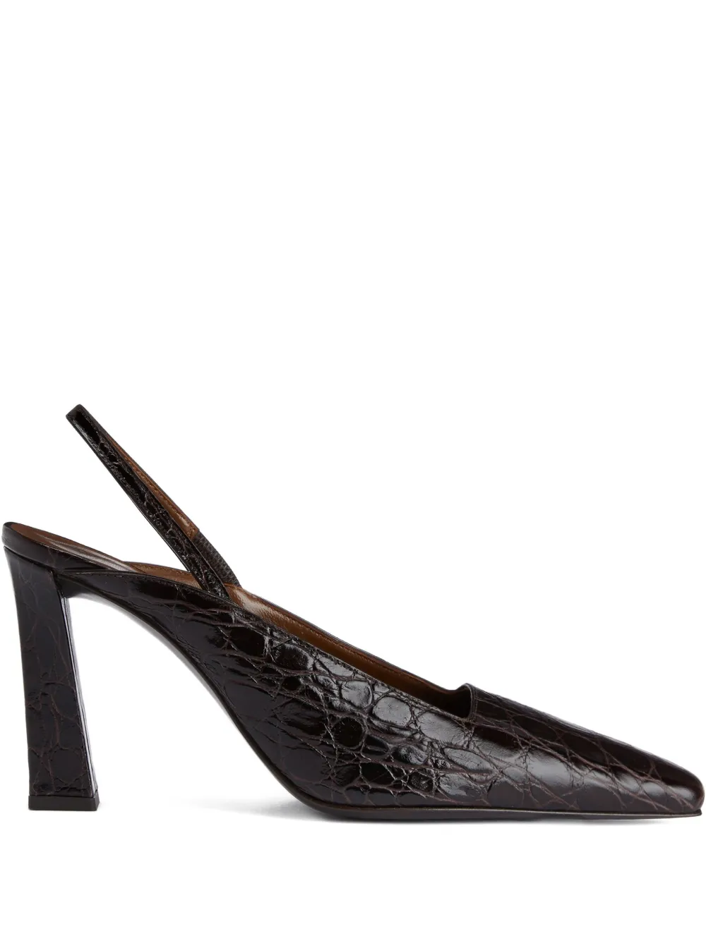 Giuseppe Zanotti 90mm Brendha crocodile-effect slingback pumps Bruin