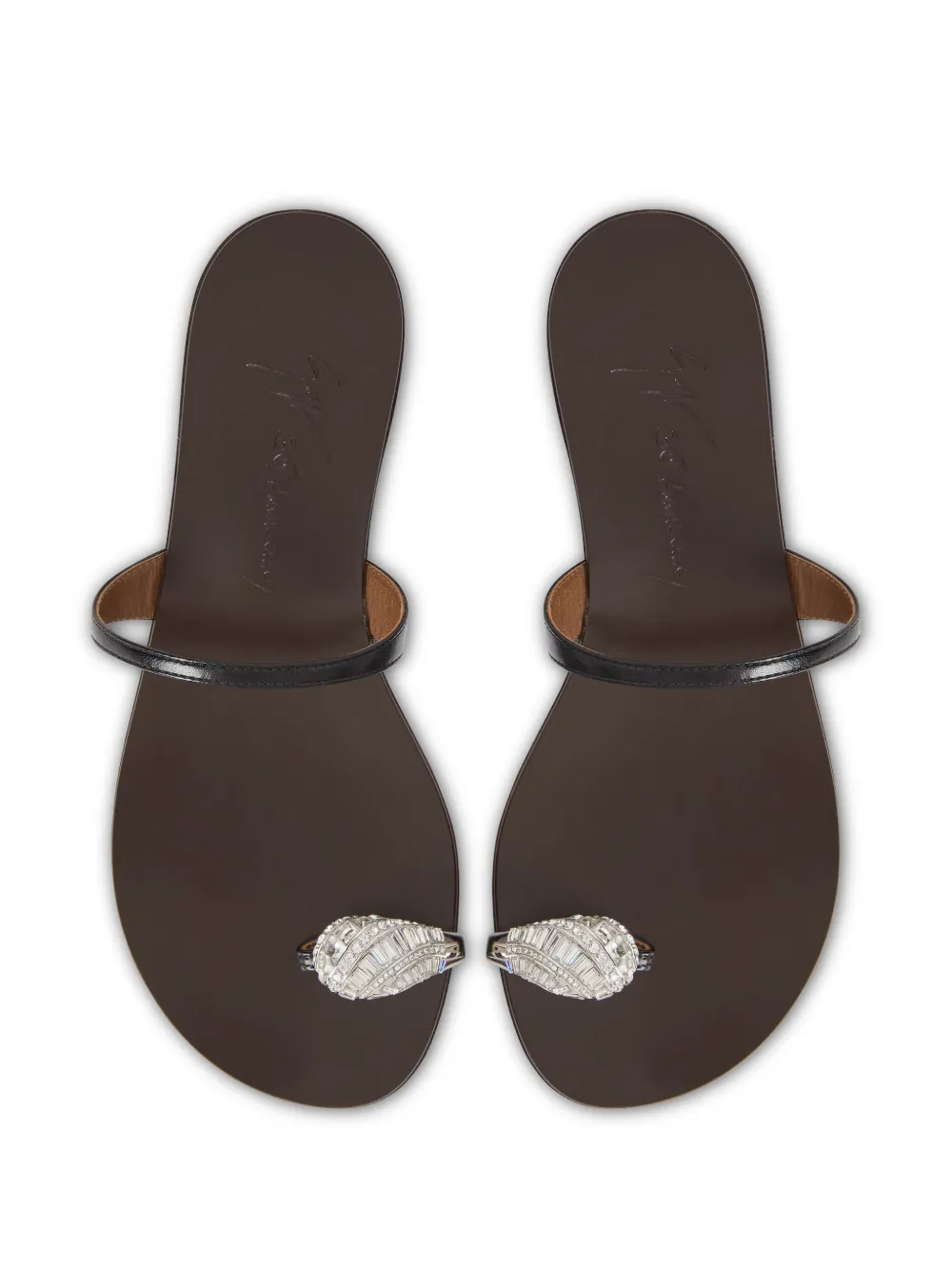 Giuseppe Zanotti Icon Ring Slides In Black