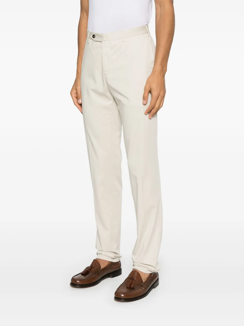 PT Torino Chino met toelopende pijpen Beige