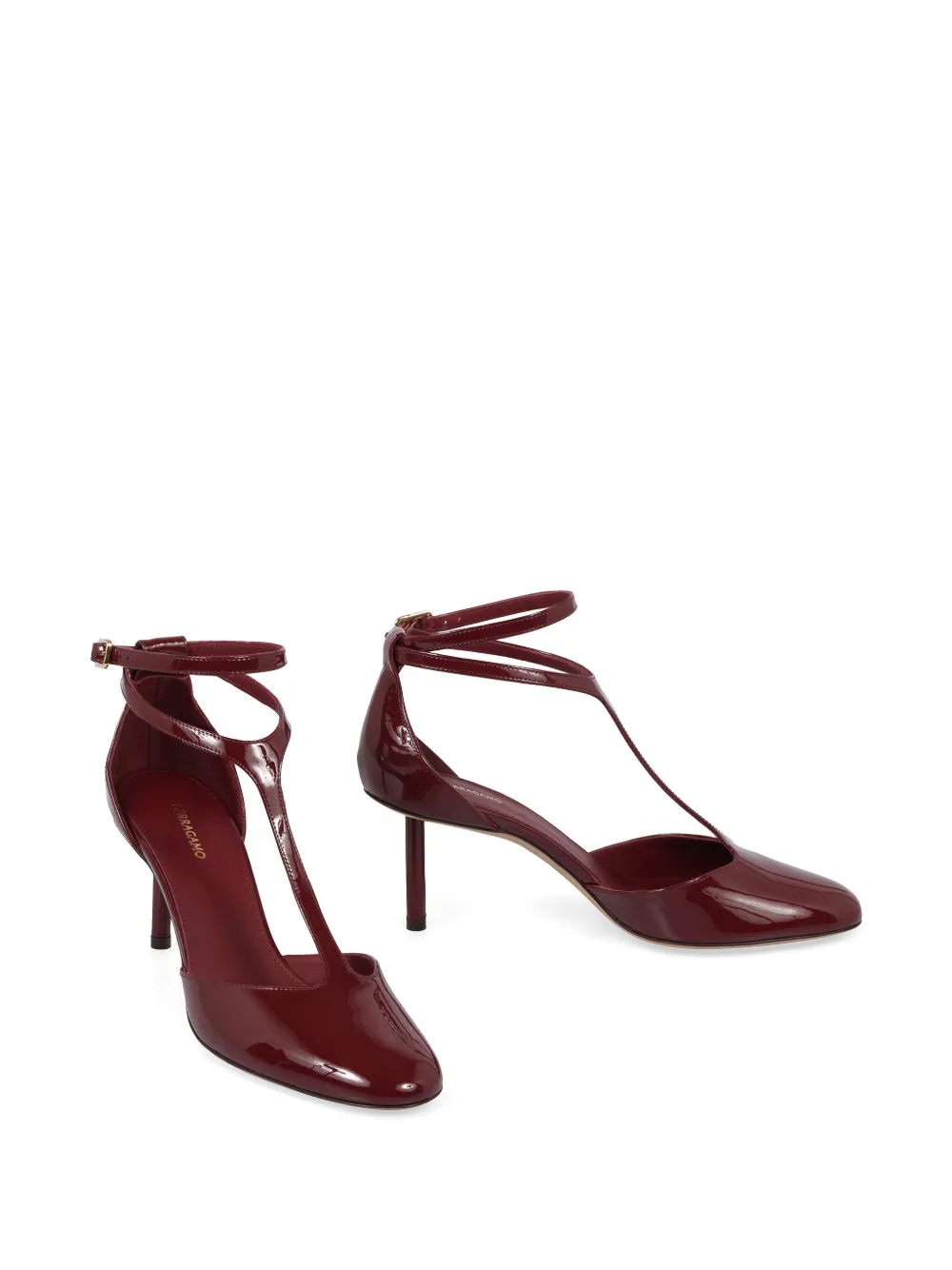 Ferragamo 76 mm Décolleté pumps met T-bandje - Rood