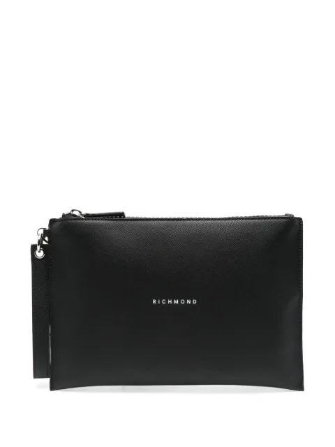 John Richmond logo-print clutch bag