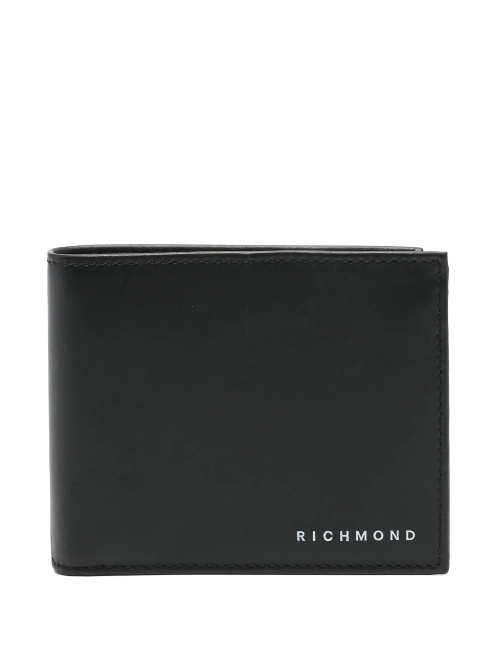 logo-print leather wallet